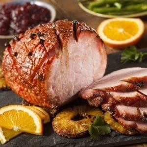 Roast Ham with Warm Curried Fruit
