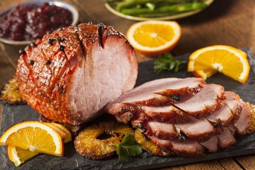 Roast Ham with Warm Curried Fruit