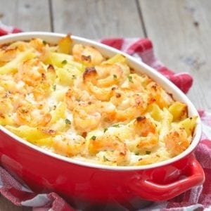 Baked Gruyere and Shrimp Pasta