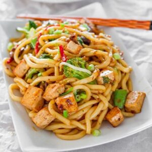 Honey Garlic Chicken Stir-fry with Shanghai noodles
